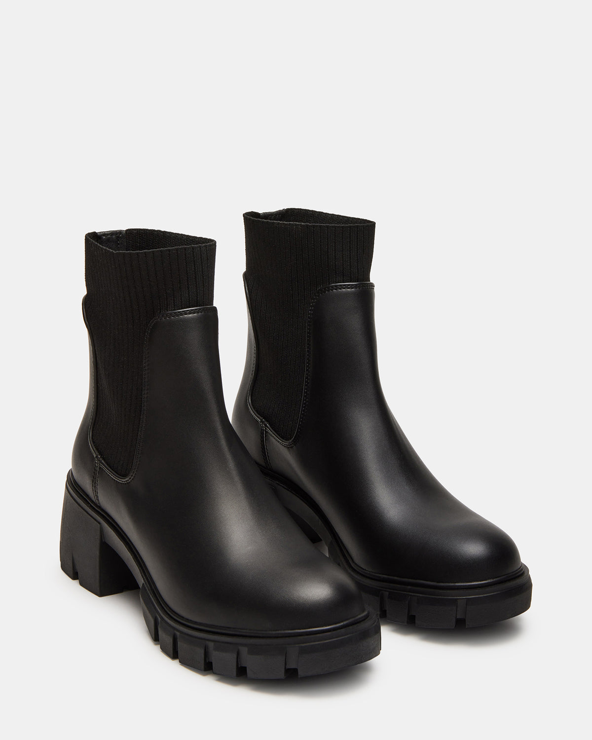 HUTCHH20 Black Water-Resistant Lug Sole Ankle Boot | Women's Booties