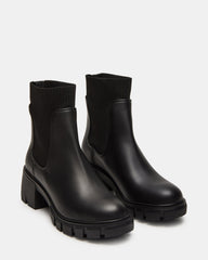 HUTCHH20 Black Water-Resistant Lug Sole Ankle Boot | Women's Booties