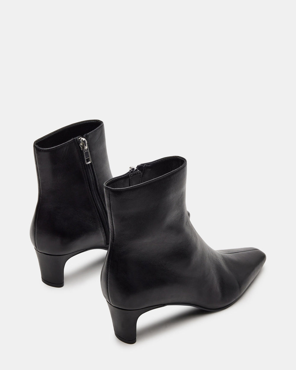 DELVIE Black Leather Kitten Heel Ankle Boot | Women's Booties