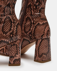 HUSH Snake Square Toe Bootie | Women's Ankle Boots