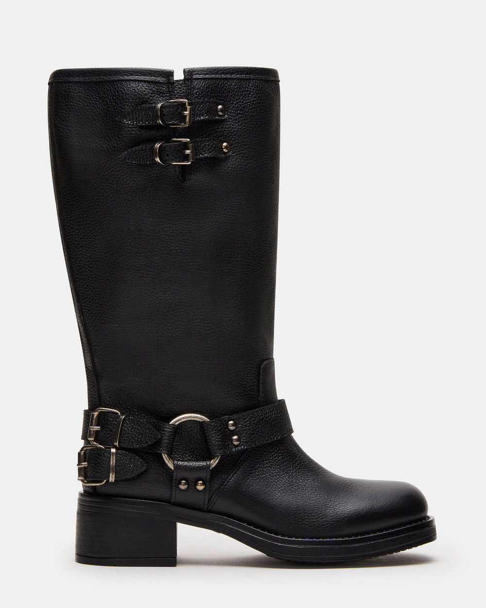 ASTOR Black Leather Wide Calf Knee-High Women's Boot