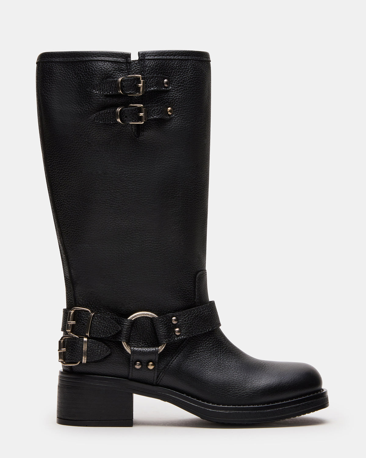 ASTOR Black Leather Wide Calf Knee-High Women's Boot