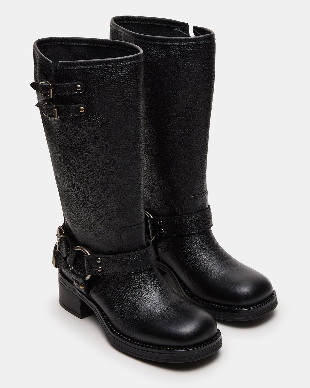ASTOR Black Leather Wide Calf Knee-High Women's Boot