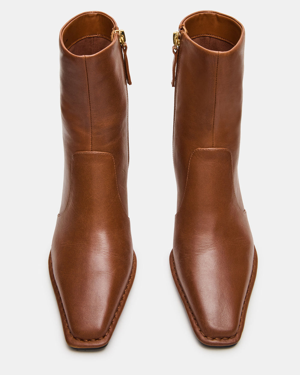 FARE Tan Leather Square Toe Women's Ankle Boot