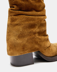 PIA Chestnut Suede Cuffed Boot | Women's Booties