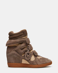 MAVIS Taupe Suede High-Top Velcro Women's Sneaker