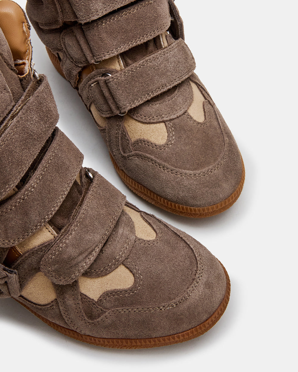 MAVIS Taupe Suede High-Top Velcro Women's Sneaker