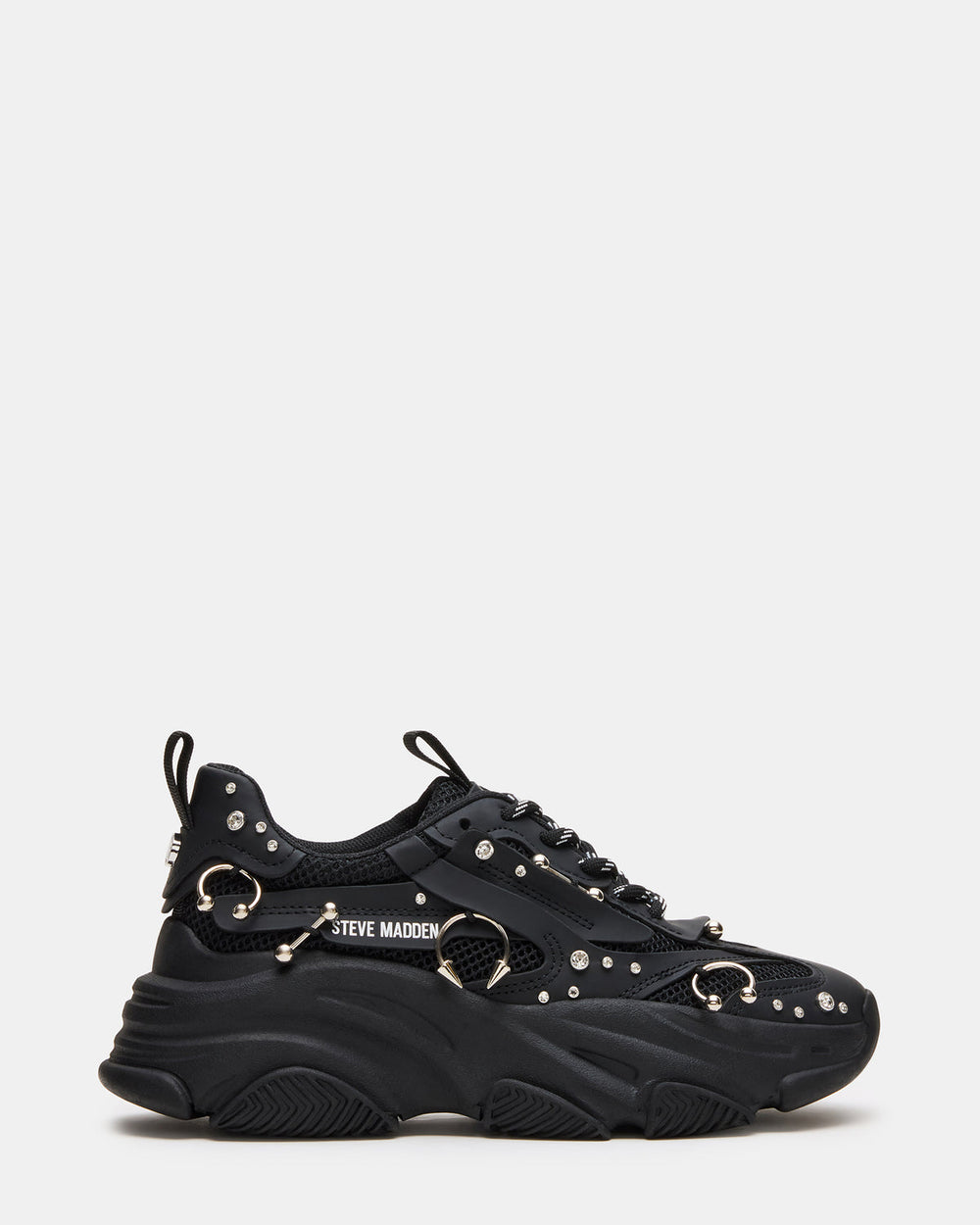 POSSESSION Piercing Black Platform Lace-Up Women's Sneaker