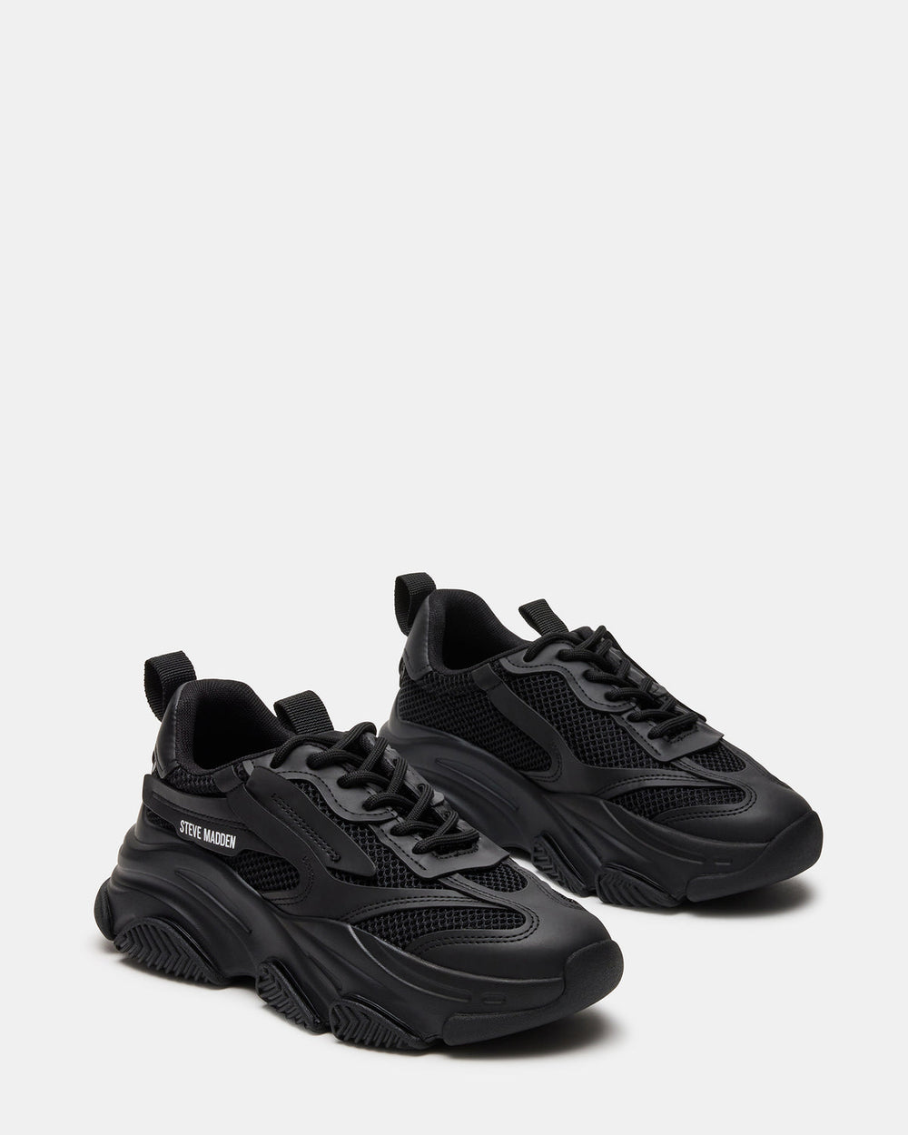POSSESSION Black Platform Lace-Up Women's Sneaker