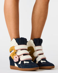 MAVIS Navy Suede High-Top Velcro Women's Sneaker