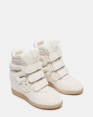MAVIS White Suede High-Top Velcro Women's Sneaker