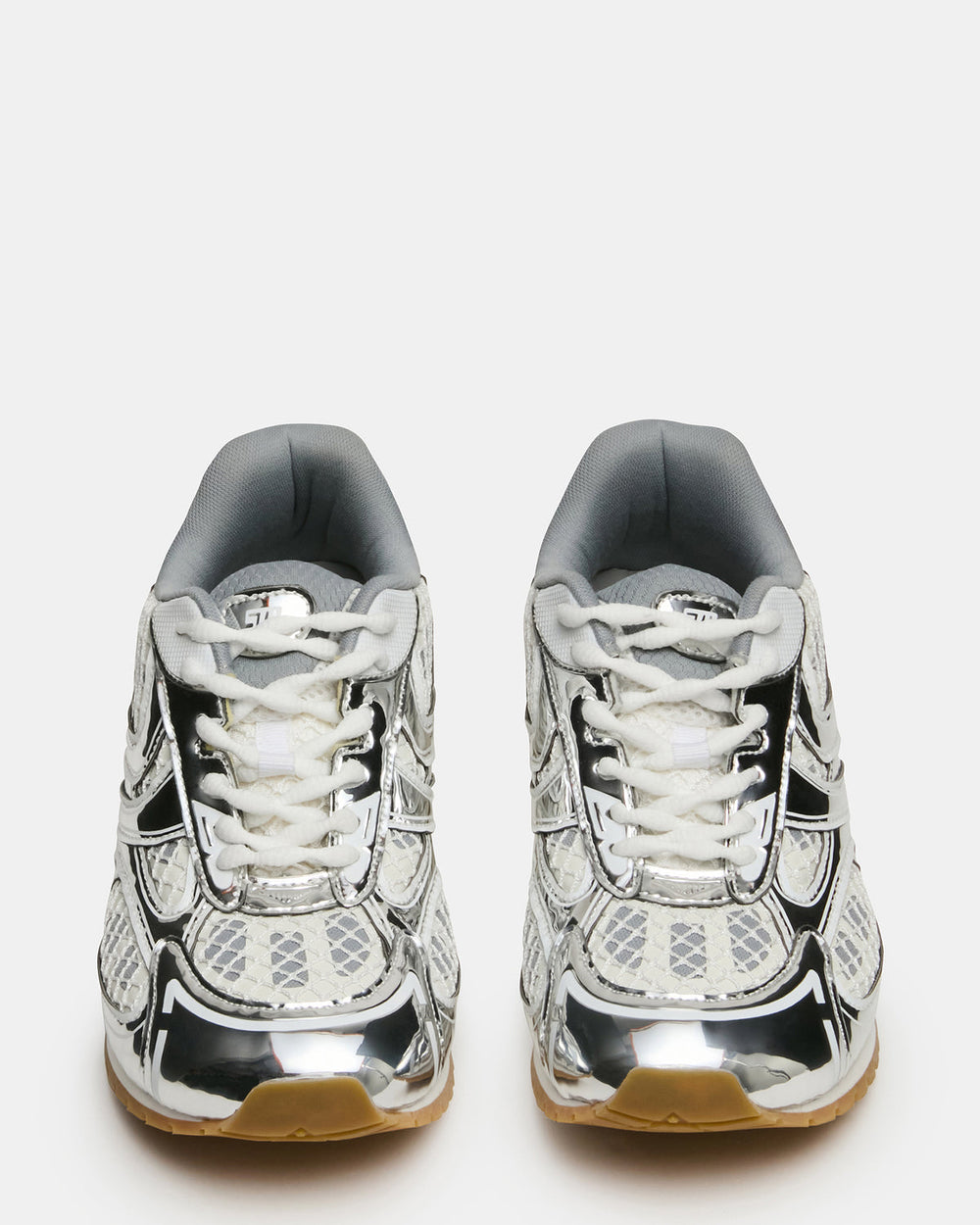 PAGER Silver Multi Low-Top Lace-Up Mesh Women's Sneaker