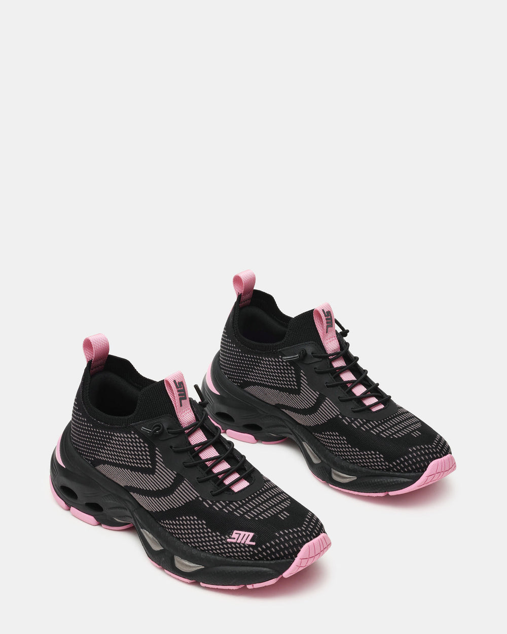 SWOOP Black Multi Lace-Up Low-Top Platform Athletic Women's Sneaker