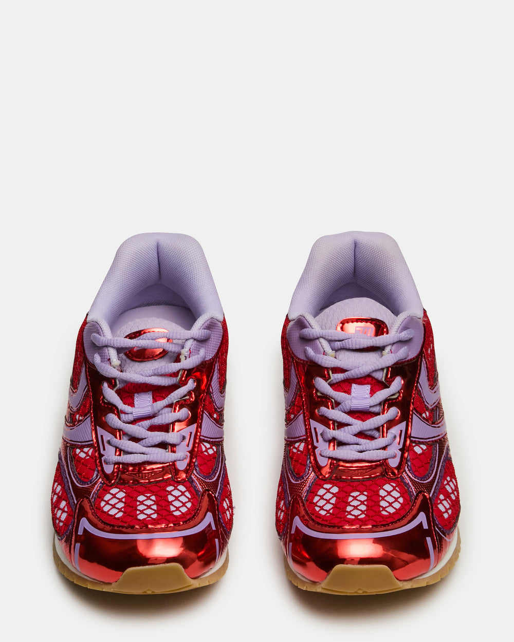 PAGER Red Multi Low-Top Lace-Up Mesh Women's Sneaker
