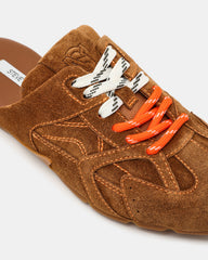 AZIEL MULE Chestnut Suede Low-Top Lace-Up Slip-On Women's Sneaker