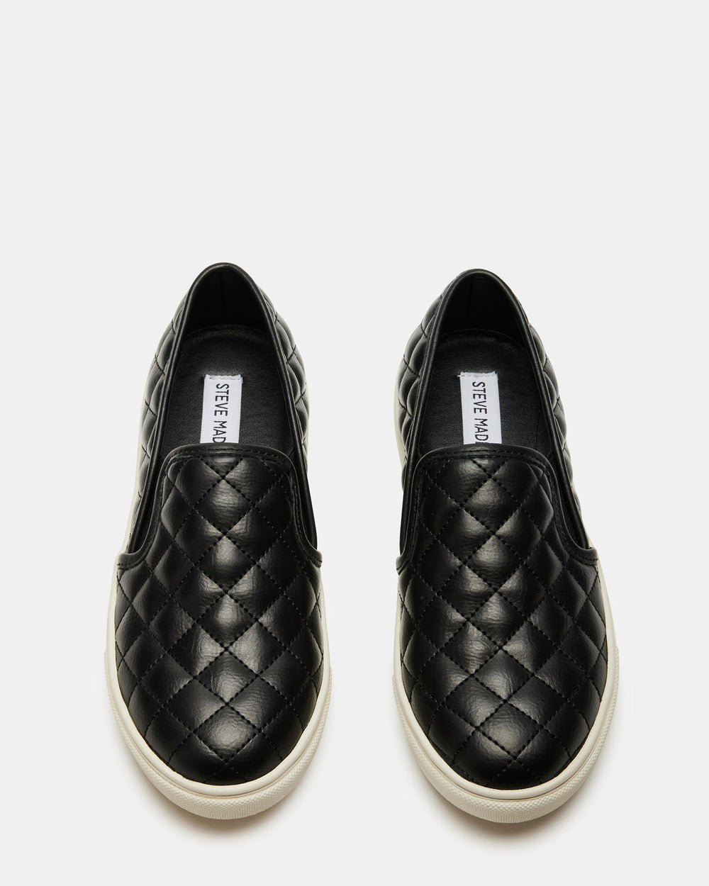 ECENTRCQ Black Leather Women's Slip On Sneakers