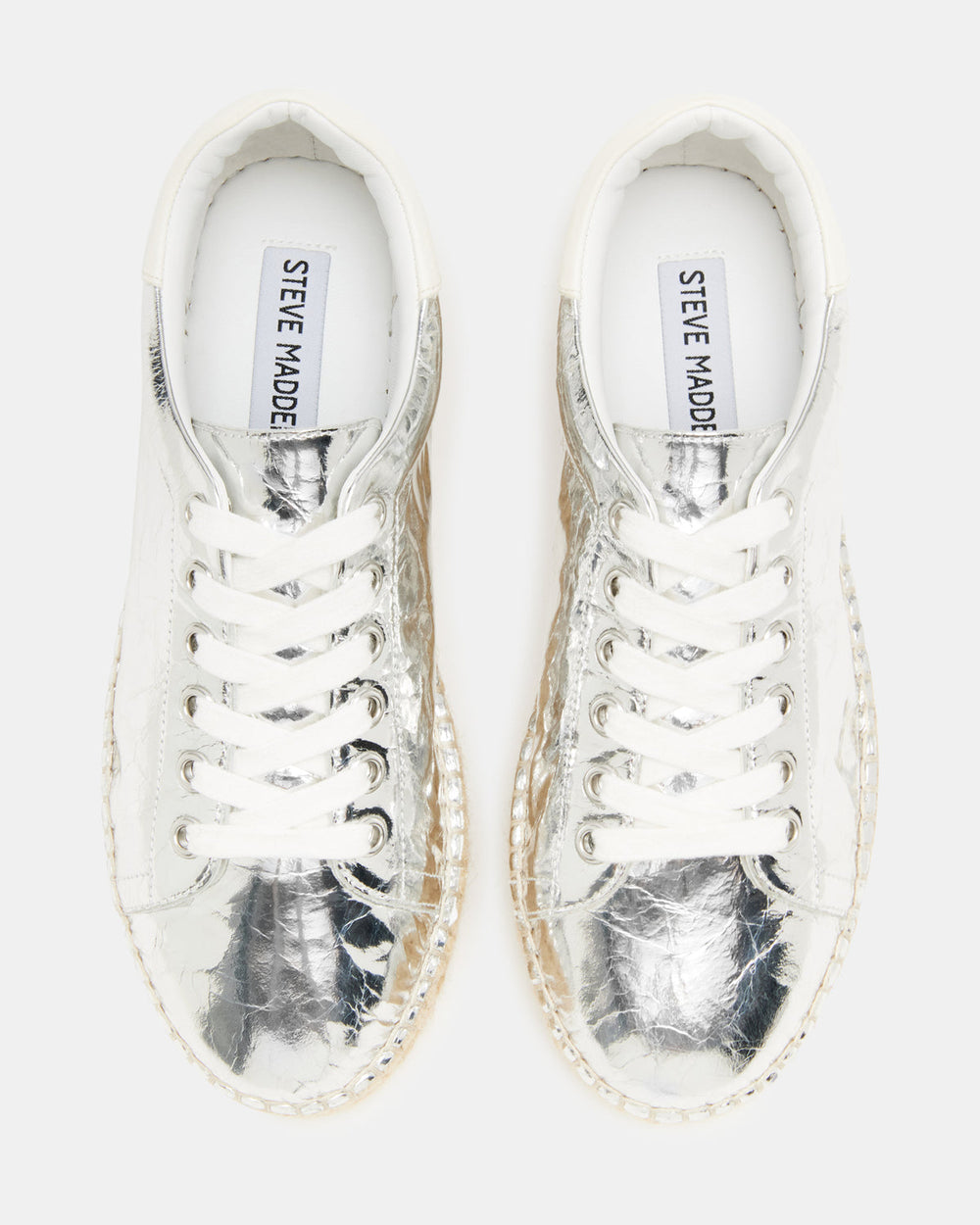 BECKY Silver Multi Women's Espadrille Platform Casual Sneakers