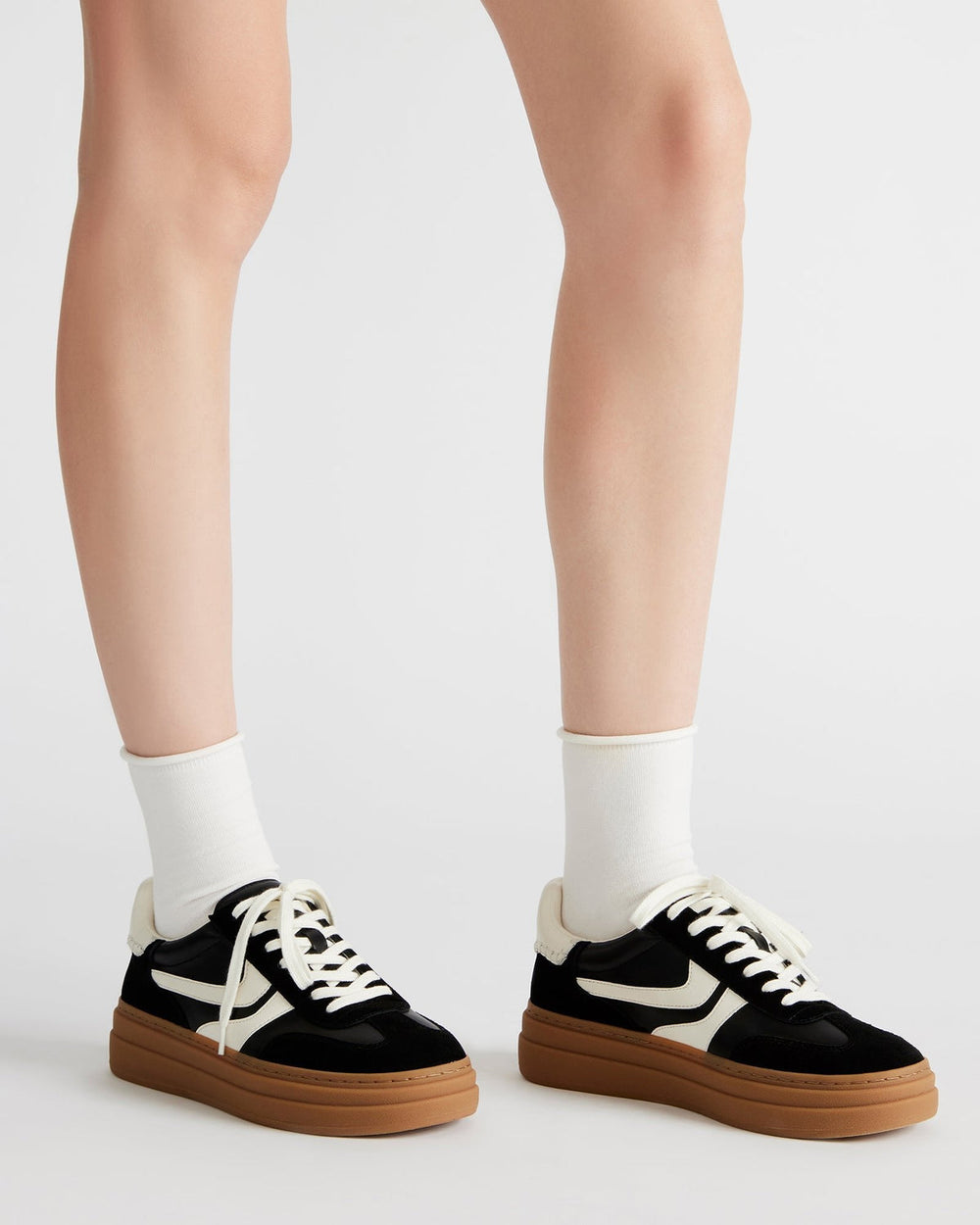 DODGE Brown Cow Print Low-Top Platform Women's Sneaker