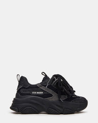 PRYCE Black Low-Top Lace-Up Chunky Platform Women's Sneaker