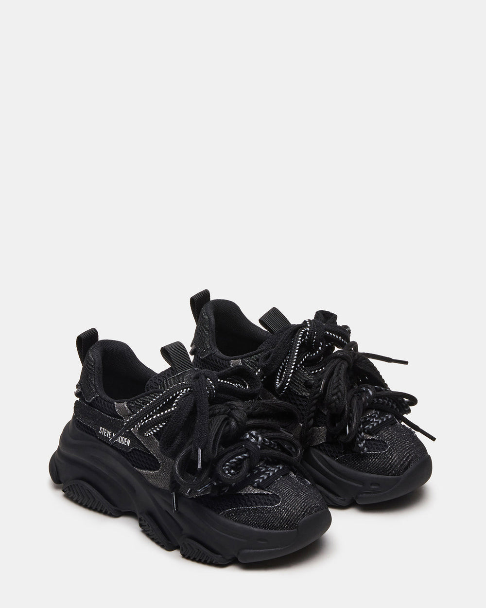 PRYCE Black Low-Top Lace-Up Chunky Platform Women's Sneaker