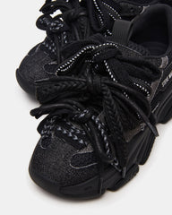 PRYCE Black Low-Top Lace-Up Chunky Platform Women's Sneaker