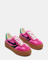 DODGE Pink Multi Low-Top Platform Women's Sneaker