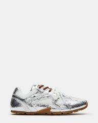 AZIEL Silver Low-Top Lace-Up Women's Sneakers