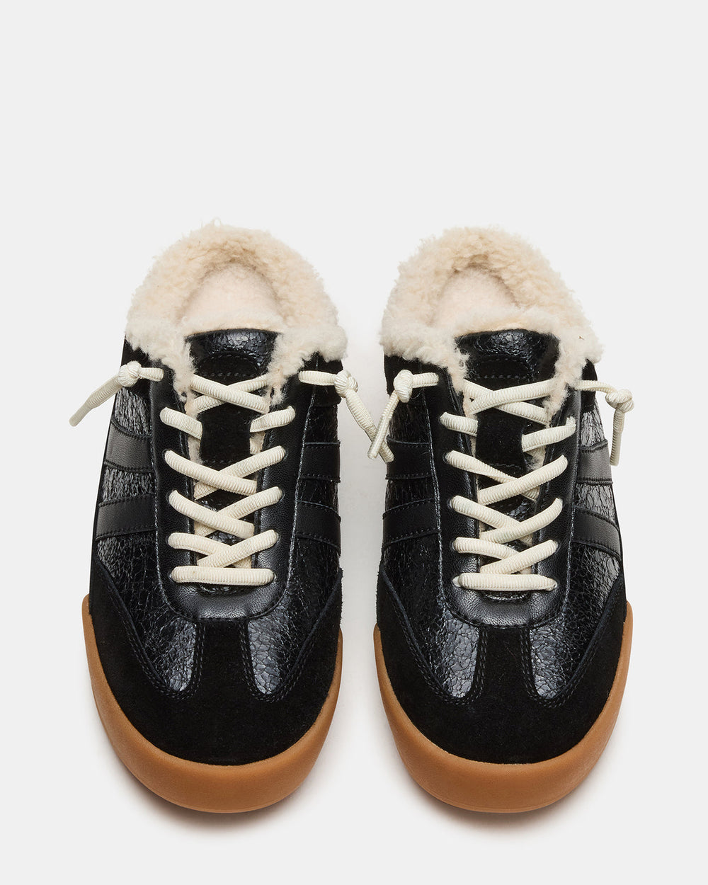 VANDY Faux Fur Black Multi Low-Top Lace-Up Mule Women's Sneaker
