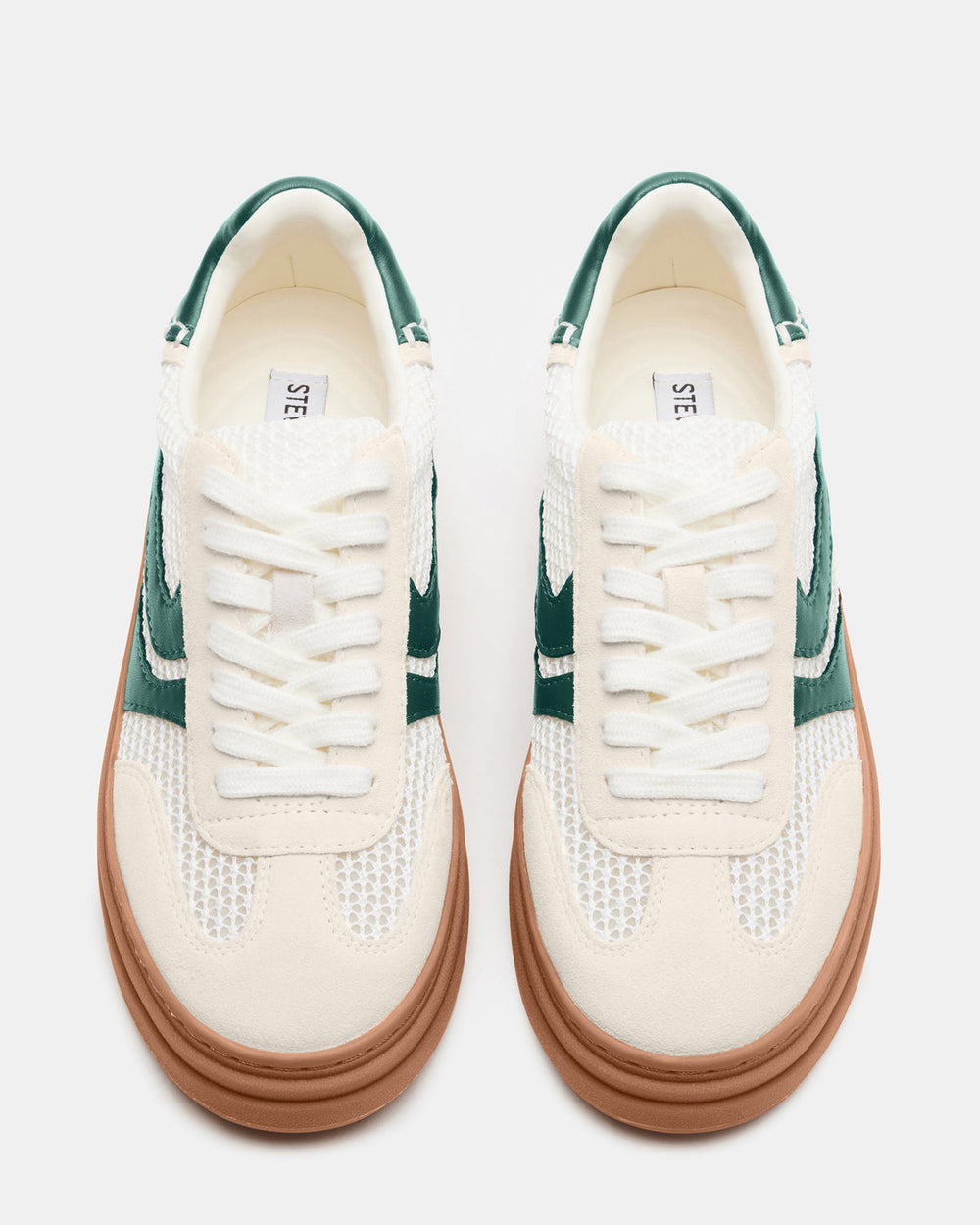 DODGE White/Green Low-Top Platform Women's Sneaker
