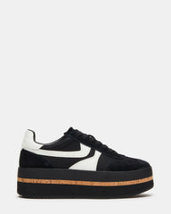 JUDGE Black Multi Platform Low-Top Lace-Up Women's Sneaker