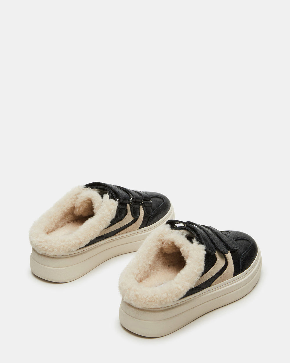 DASHER Black Low-Top Faux Fur Slip-On Sneaker | Women's Sneakers