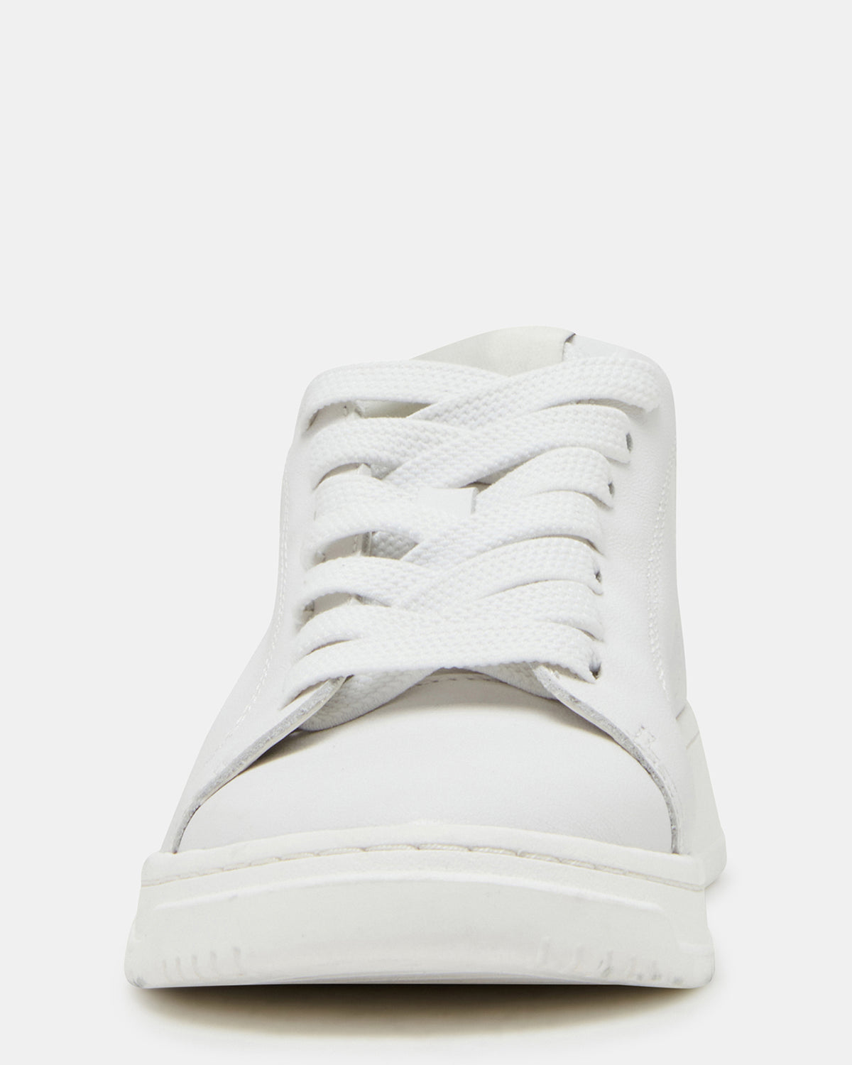 ELSIN White Leather Women's Low-Top Lace-Up Sneaker