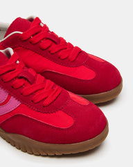 FUME Red Multi Women's Low-Top Lace-Up Sneaker