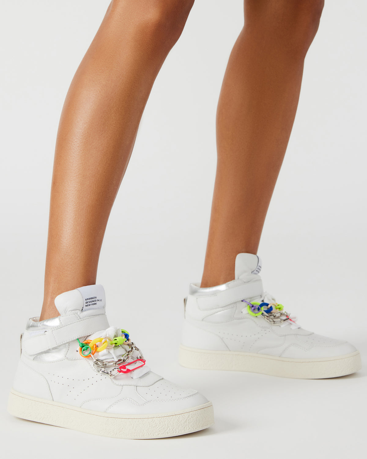 EMILEE White Leather High Top Lace Up Sneaker | Women's Sneakers