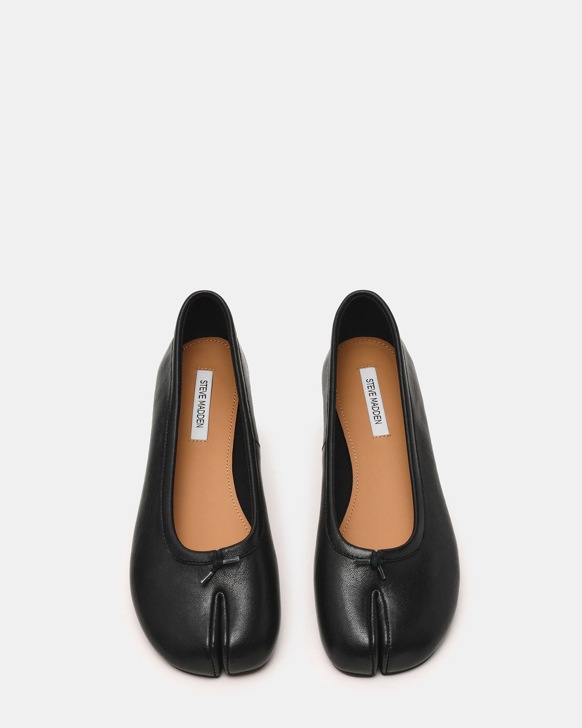 CALICO Black Leather Split Toe Tabi Women's Ballet Flat