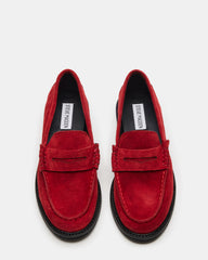 MADISON Red Suede Women's Penny Loafer
