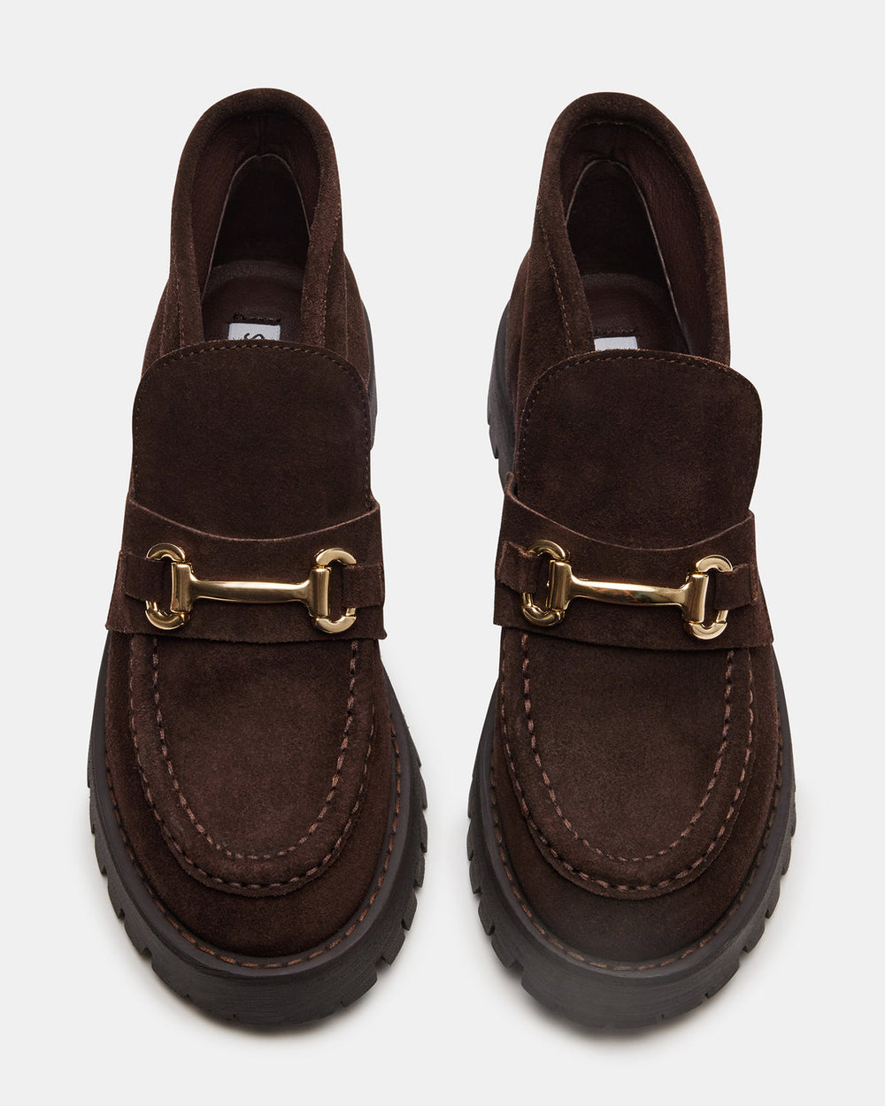LEON Chocolate Brown Suede Platform Lug Sole Women's Loafer