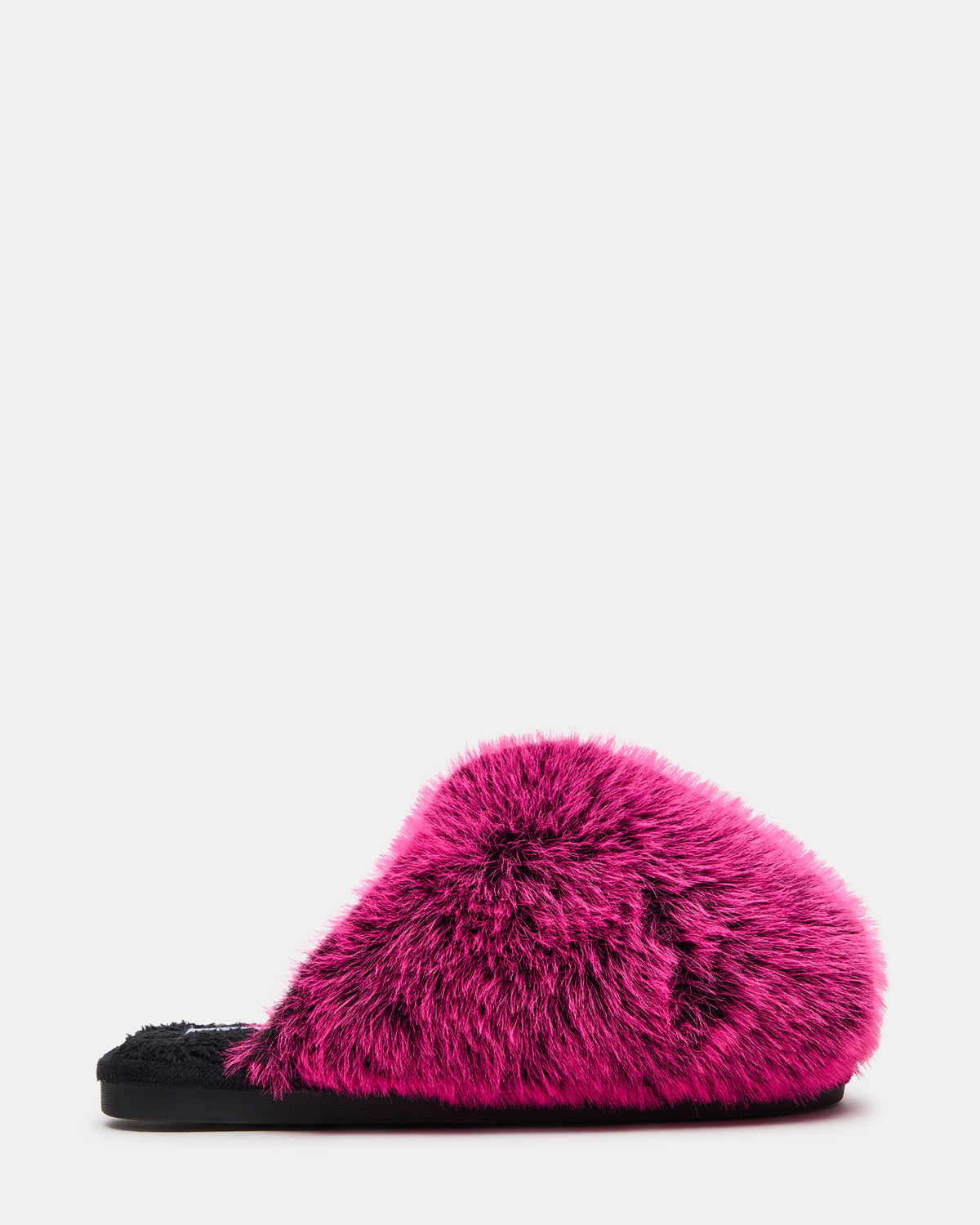 POOF Fushia Slip-On Faux Fur Mule Women's Flat
