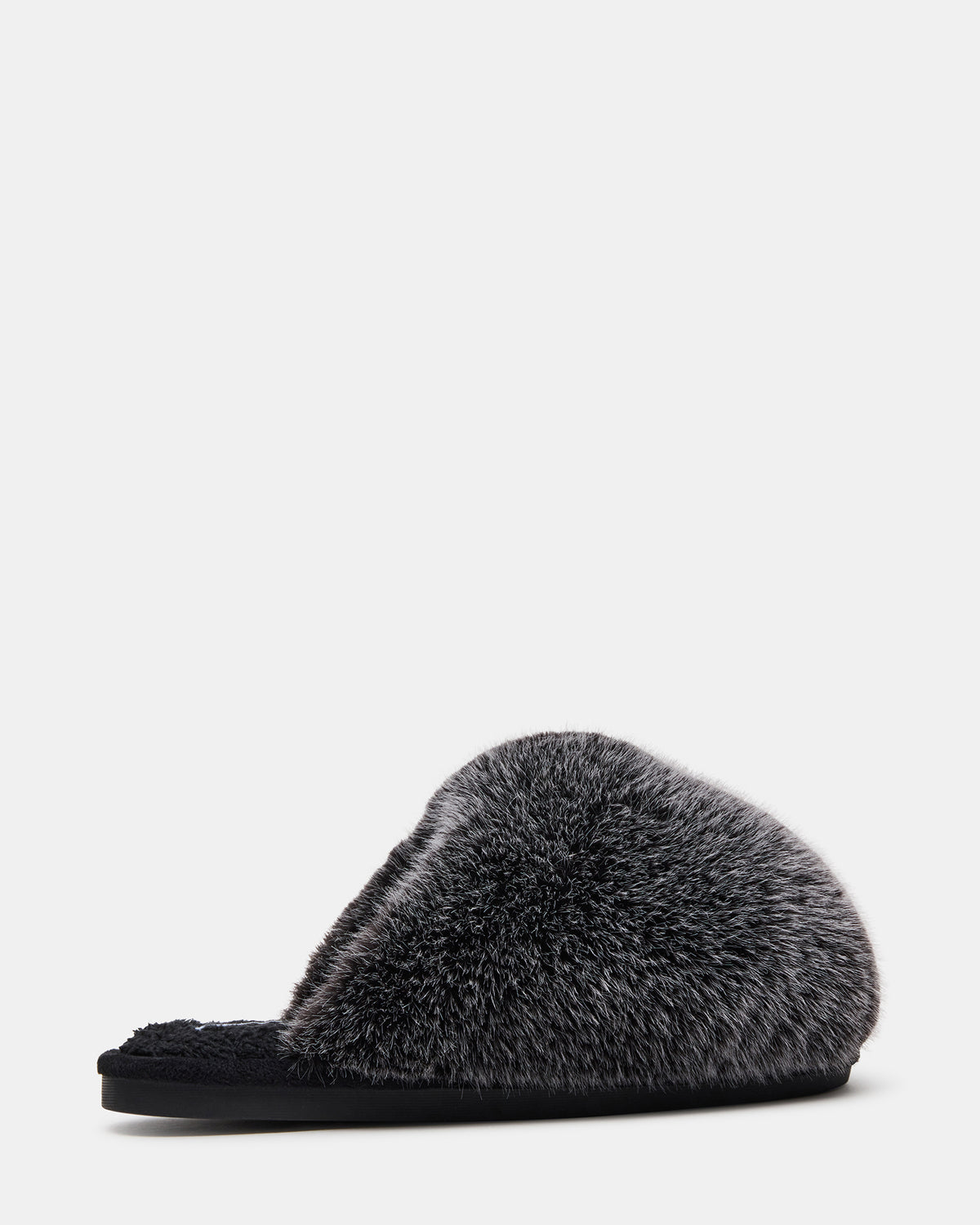 POOF GREY Slip-On Faux Fur Mule Women's Flat