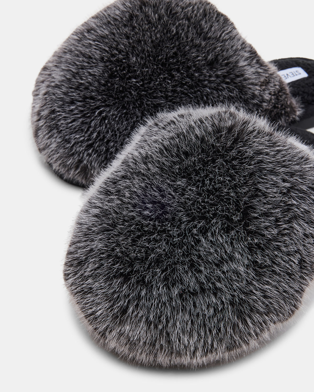 POOF GREY Slip-On Faux Fur Mule Women's Flat