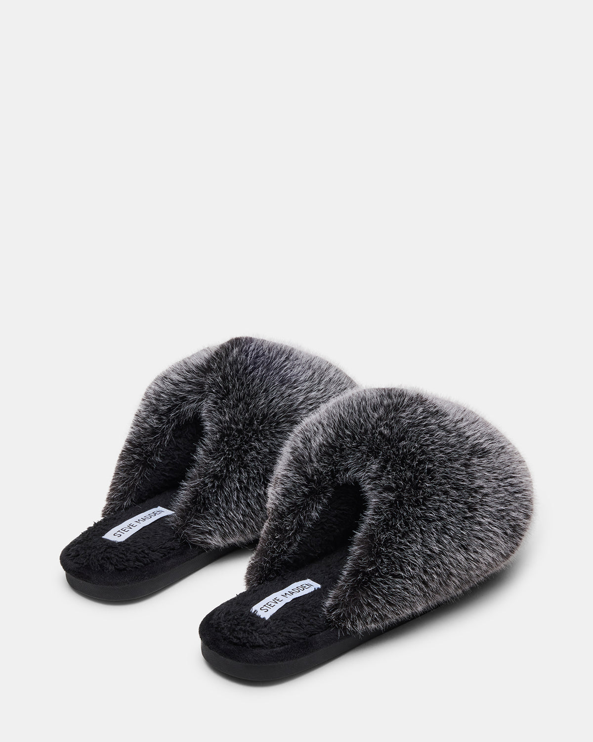 POOF GREY Slip-On Faux Fur Mule Women's Flat