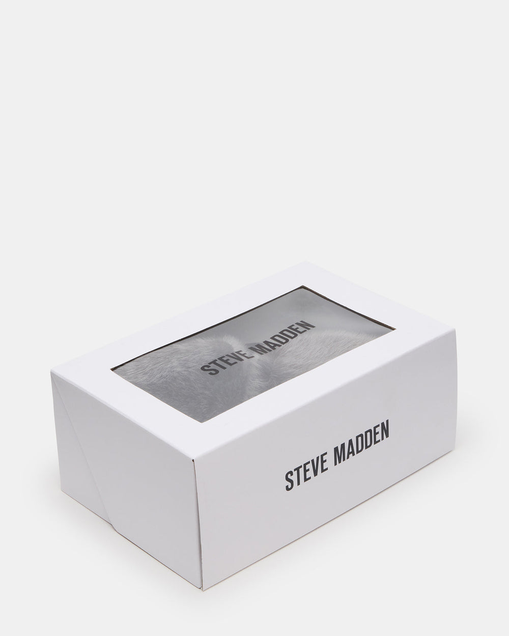 POOF GREY Slip-On Faux Fur Mule Women's Flat