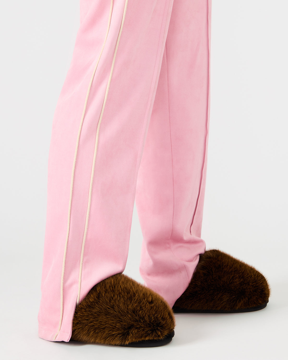 POOF Brown Slip-On Faux Fur Mule Women's Flat