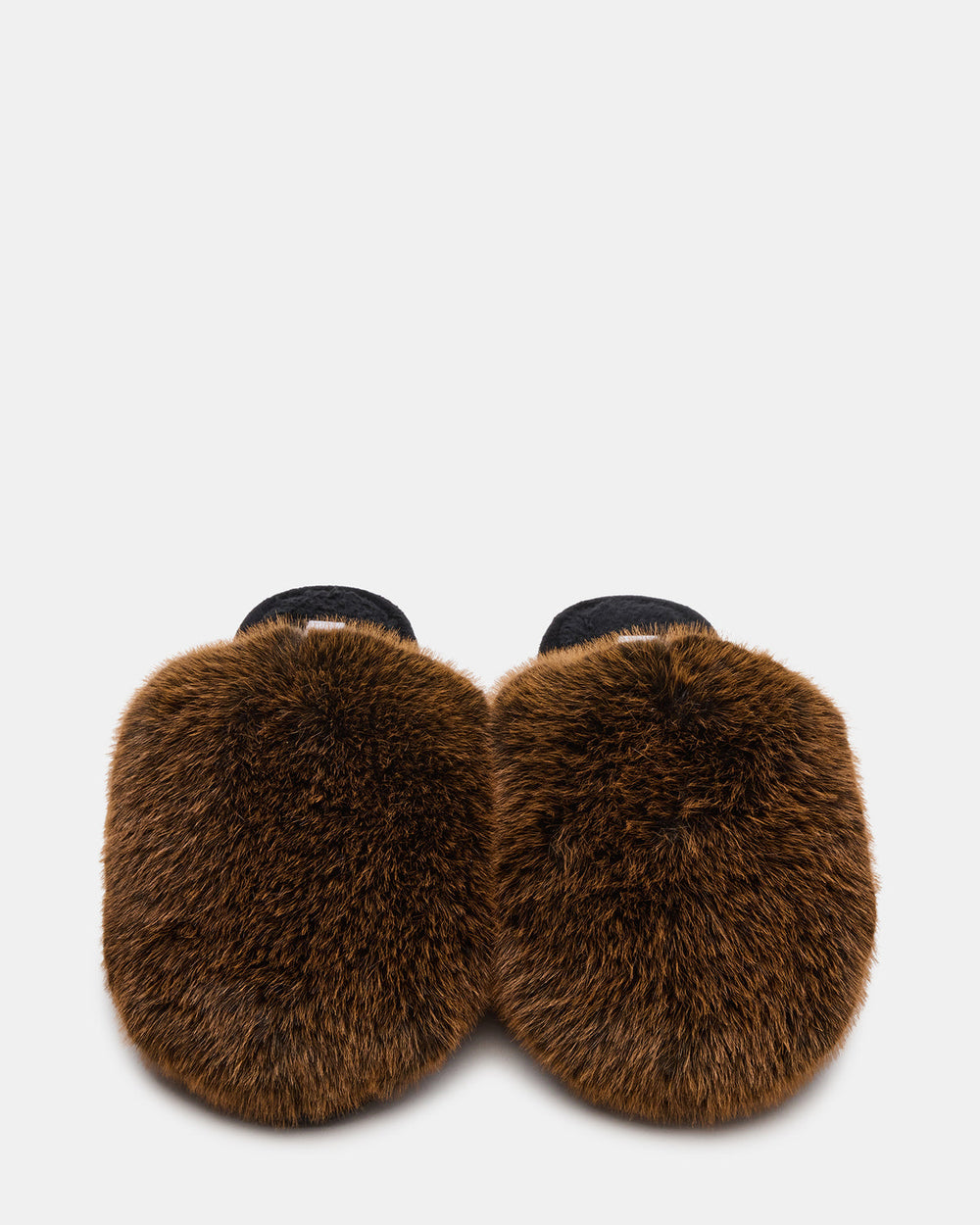 POOF Brown Slip-On Faux Fur Mule Women's Flat