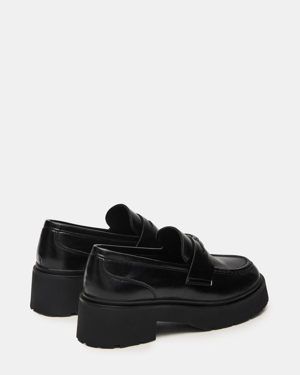 LAYKEN Black Leather Platform Lug Women's Loafer
