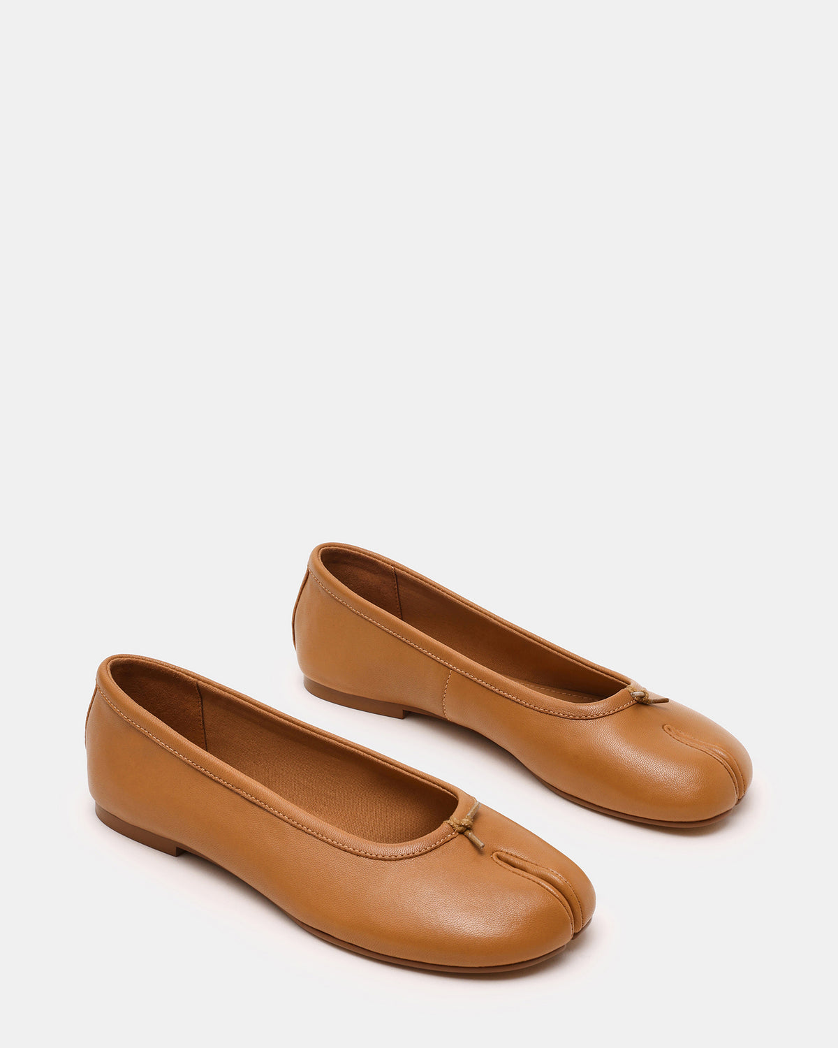 CALICO Tan Leather Split Toe Tabi Women's Ballet Flat