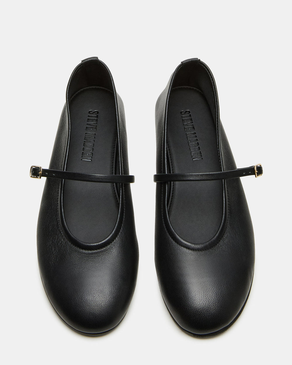 BESETTE Black Leather Mary Jane Ballet Women's Flat