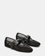 LUCIA Black Mesh Mary Jane Ballet Women's Flat