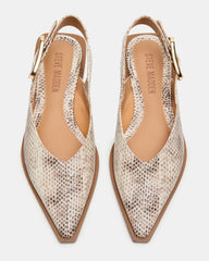 SHAY Snake Pointed-Toe Slingback Ballet Women's Flat