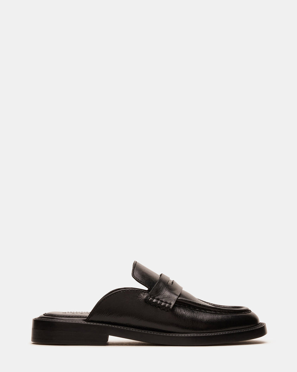 MULBERRY Black Leather Women's Slip-On Mule Flat